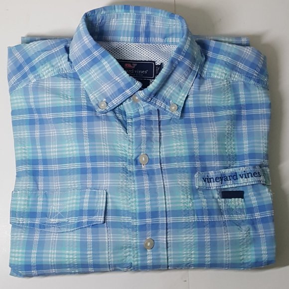 Vineyard Vines Other - Vineyard Vines Mens Harbor Shirt Blue Plaid Long Sleeve Sz XS Multicolor